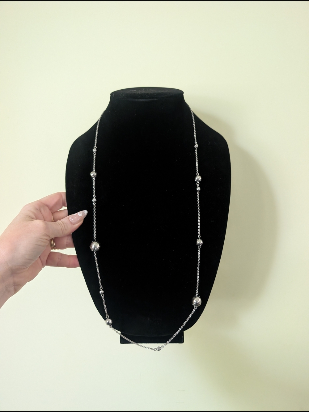 Banana Republic Silver-Tone Bead Long Necklace - Picture 6 of 9